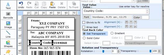 Packaging Barcode Maker Program screenshot