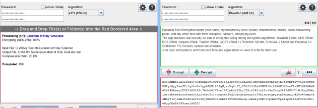 Paranoia File & Text Encryption screenshot