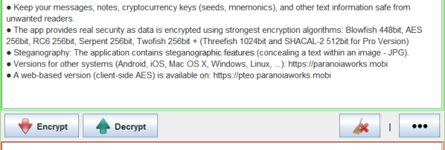 Paranoia Text Encryption for PC screenshot