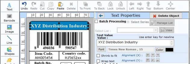 Parcels and Luggage Barcode Printer screenshot