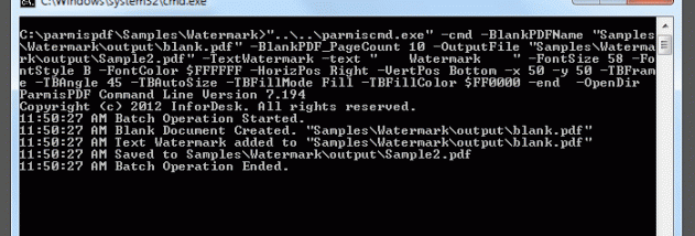 ParmisPDF Command line screenshot