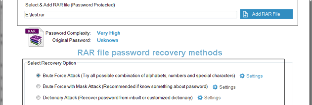 PassFixer RAR Password Recovery Software screenshot