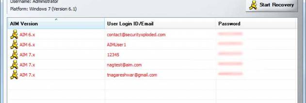 Password Decryptor for AIM Messenger screenshot