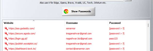 Password Decryptor for Chrome screenshot