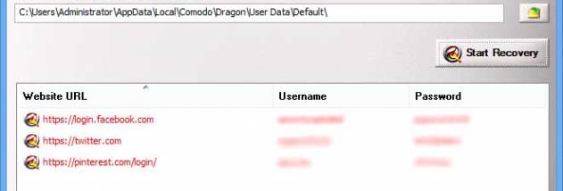Password Decryptor for Comodo screenshot