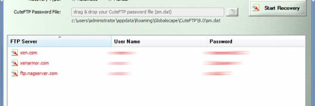 Password Decryptor for CuteFTP screenshot