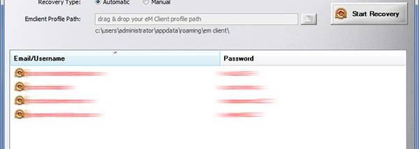 Password Decryptor for Emclient screenshot