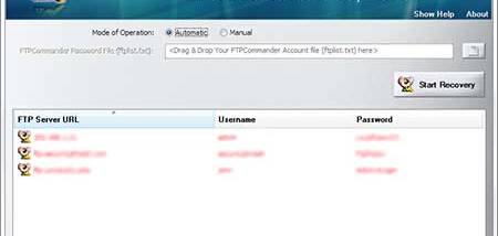 Password Decryptor for FTP Commander screenshot