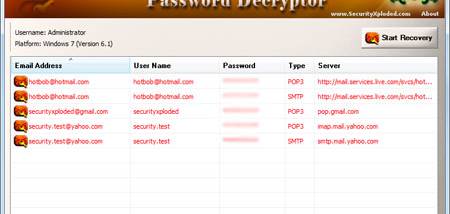 Password Decryptor for IncrediMail screenshot