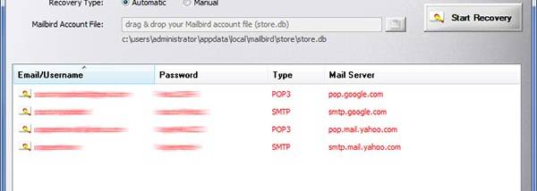Password Decryptor for Mailbird screenshot