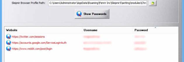 Password Decryptor for Sleipnir screenshot