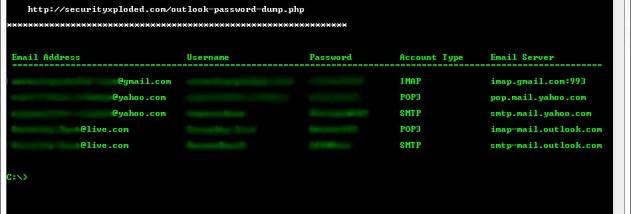 Password Dump for Outlook screenshot