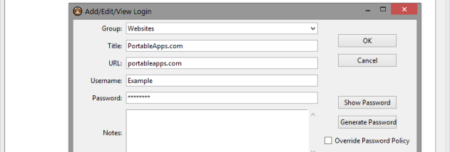 Password Gorilla Portable screenshot