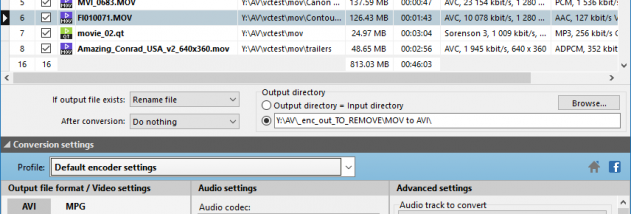 Pazera Free MOV to AVI Converter screenshot