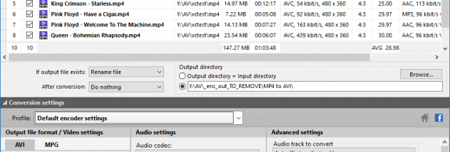Pazera Free MP4 to AVI Converter screenshot
