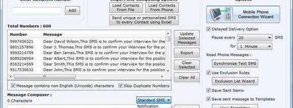 PC to SMS Software screenshot