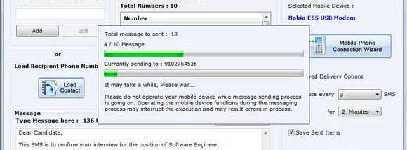PC to SMS screenshot