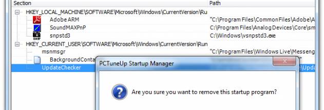PCTuneUp Free Startup Manager screenshot