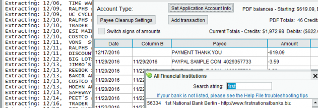 PDF2OFX Convert screenshot