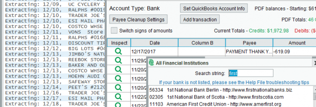 PDF2QBO Convert screenshot
