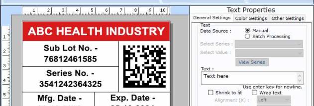 Pharmacy Product Barcode Making Software screenshot
