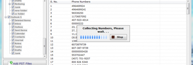 Phone Number Extractor for Outlook screenshot