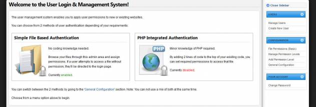 PHP Login & User Management screenshot