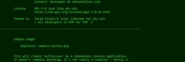PHPFlexer screenshot