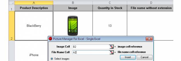 Picture Manager For Excel screenshot