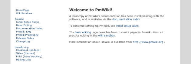 PmWiki screenshot