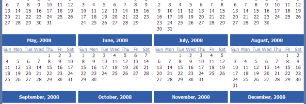 Portable AMP Calendar screenshot