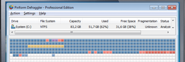 Portable Defraggler screenshot