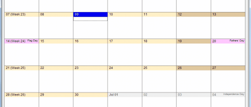 Portable UK's Kalender screenshot