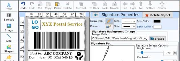 Post Office Barcode Label Generator screenshot