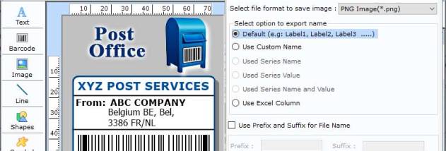 Post Office Barcode Label Tool screenshot