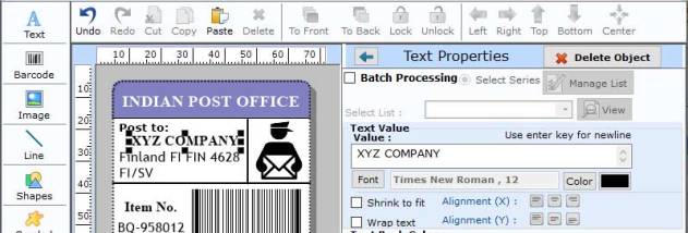 Postal Banking Barcode Utility screenshot