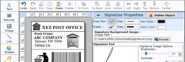 Postal Barcode Label Generator screenshot