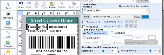 Postal Barcode Label Maker screenshot