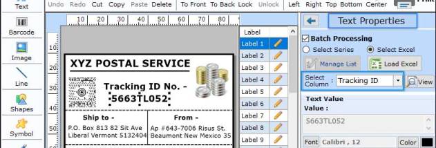 Postal Barcode Labels screenshot