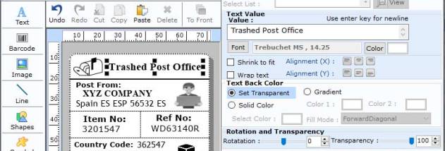 Postal Barcode Maker Program screenshot