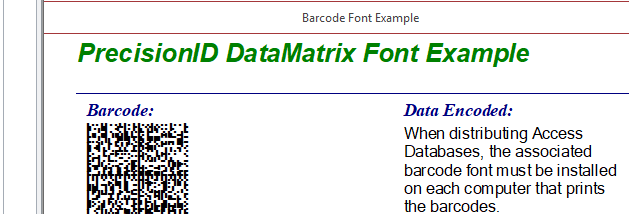 PrecisionID Data Matrix Barcode Fonts screenshot