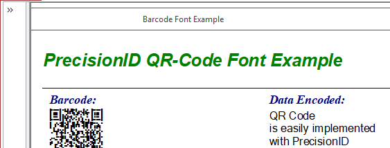 PrecisionID QR-Code Barcode Fonts screenshot