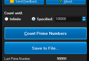 Prime Number Counter screenshot