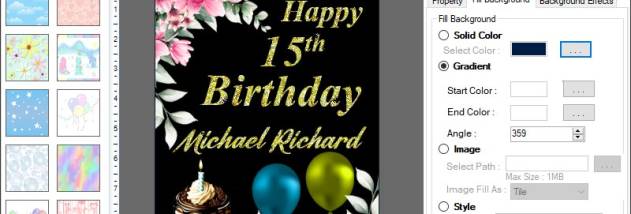 Print birthday card software screenshot
