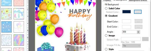 Printable Birthday Card Software screenshot