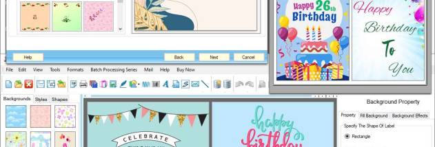 Printable Birthday Card Software screenshot