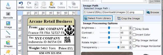 Printing Databar Code 128 screenshot