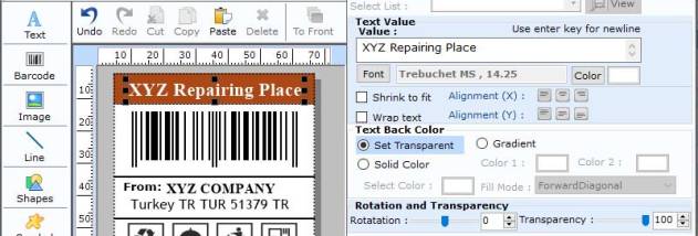Printing Databar UPCE Barcode screenshot