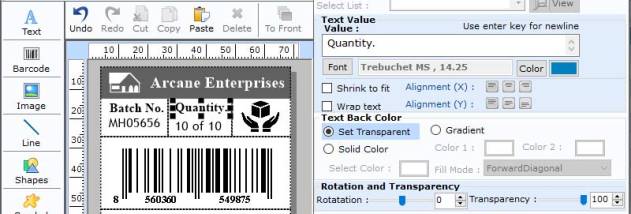 Printing UPCE Barcode Designing Software screenshot