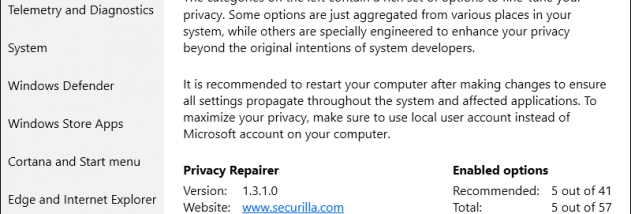 Privacy Repairer screenshot